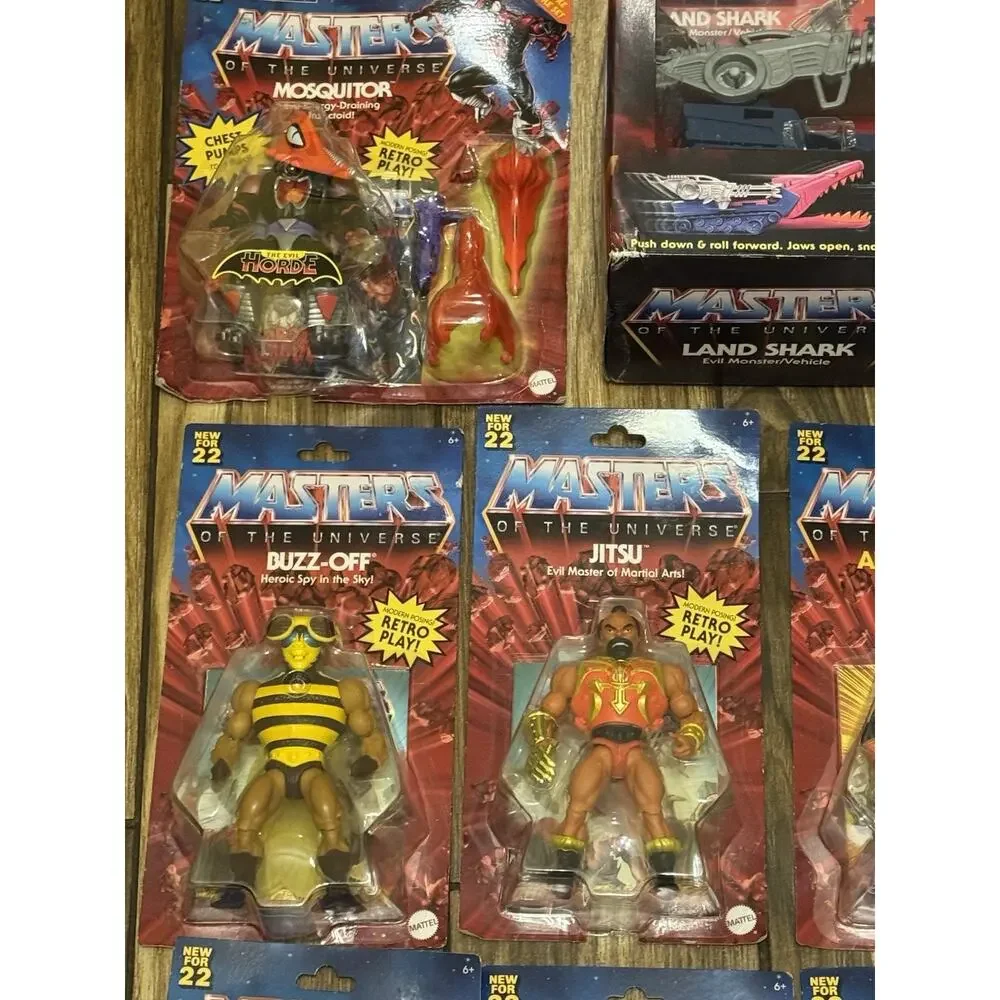 NEW Mattel MOTU Retro Lot Of 9 & Land Shark Mosquitor Horde Trooper Anti Eternia